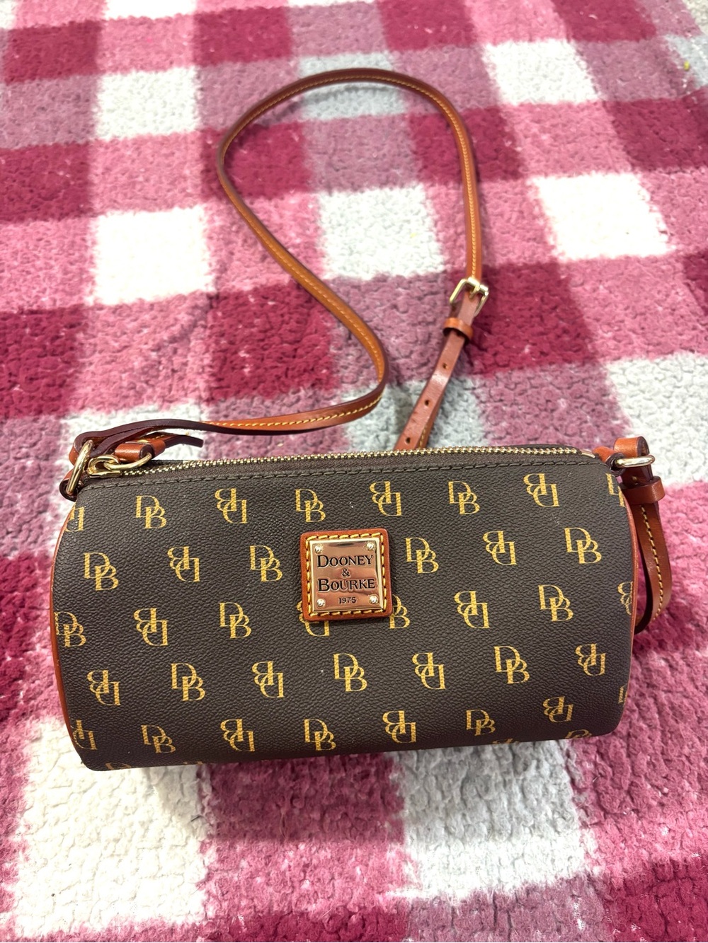 Dooney & Bourke Vintage Mini Purse Classic Brown Crossbody Shoulder Bag Y2K